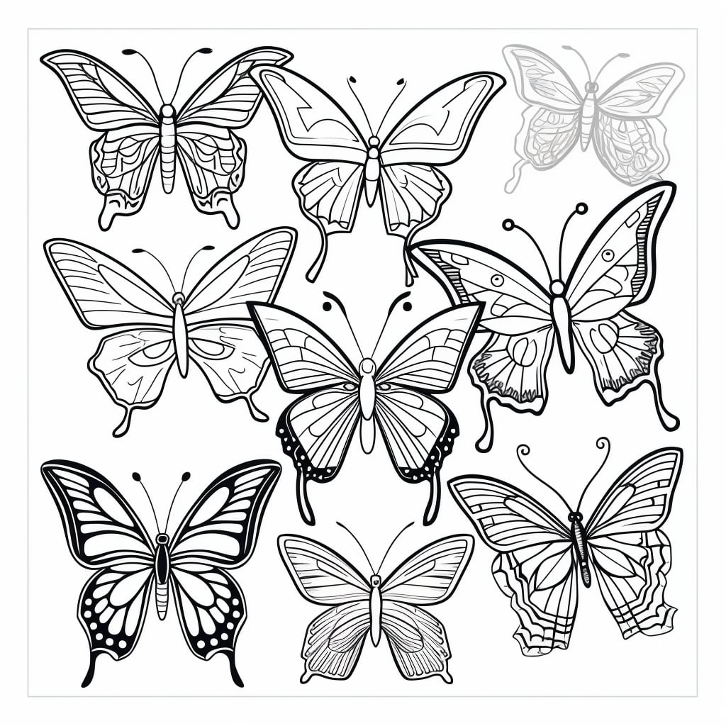 Coloriage de papillon à imprimer - Francais-rapide 🇫🇷