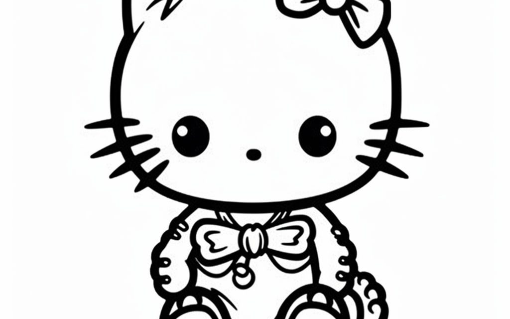 Coloriage à Imprimer Hello Kitty